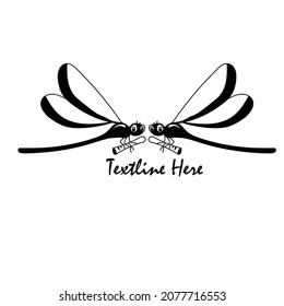 vector image of a pair of dragonflies for logo elements. dragonfly logo template 