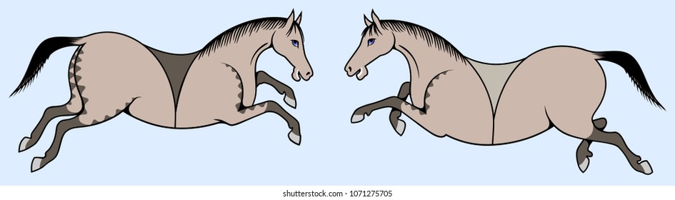 Vector image of a pair of horses