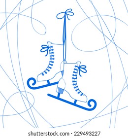 Vector image of a pair of skates curly