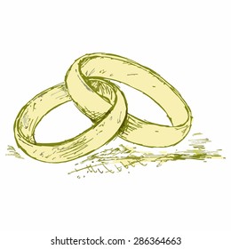Vector image of a pair of wedding rings svg