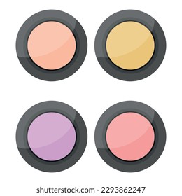 Vector image of a palette with eye shadow. The concept of makeup and self-care. A bright element of cosmetics for design.