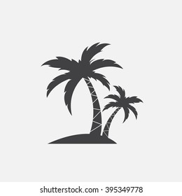 Vector image of an palm tropical tree icon on white background