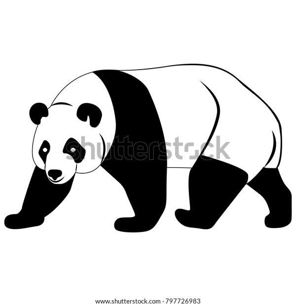 Vector Image Panda Bear Silhouette On Stock Vector (Royalty Free ...