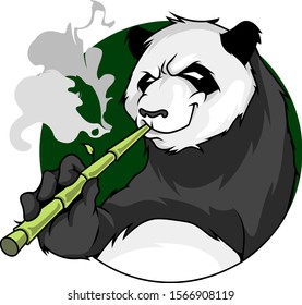 Vector image of a Panda Smoking a hookah on a white background