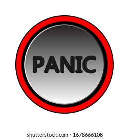 Vector image of a panic. On a white background is a button to call the guard with the word "panic".