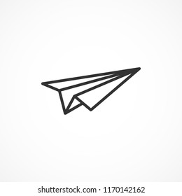 Vector image of paper airplane line icon.