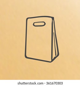 Vector image of paper bag scetch packing