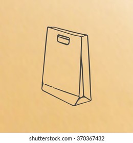 Vector image of paper bag scetch packing