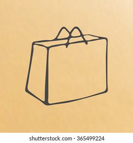 Vector image of paper bag sketch packing