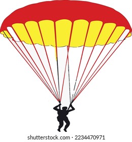 Vector image with parachute silhouette pattern