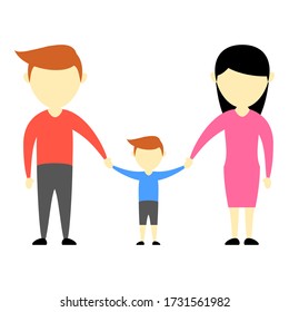 vector image of parents with their boys