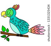 Vector image of a parrot. Cartoon parrot, wild bird. Cartoon parrot, zoo animal, wild animal. Vector image for print on clothes (girls and boys). Picture for printing on postcards, posters, banners. 