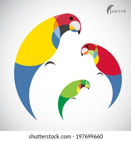 Vector image of a parrot design on white background.