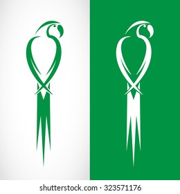 Vector image of an parrot design on white background and green background, Logo, Symbol