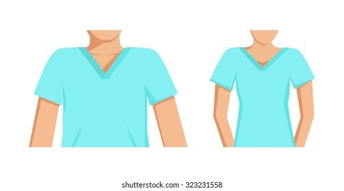 Vector image of a partial view of female medical staff