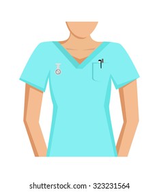 Vector image of a partial view of female medical staff