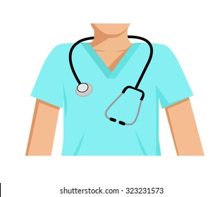 Vector image of a partial view of male medical staff