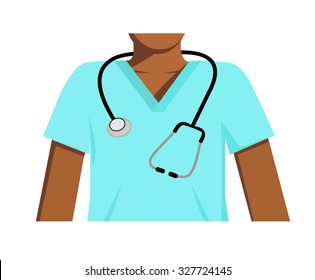 Vector image of a partial view of a male medical staff