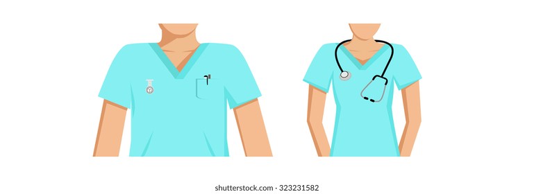 Vector image of a partial view of medical staff