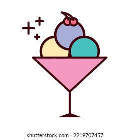 vector image party ice cream icon with white background
