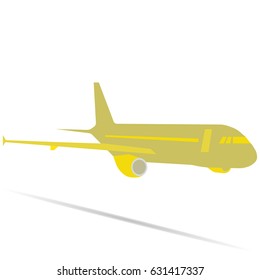 Vector image of a passenger plane on an isolated white background