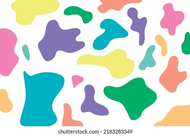 Imagen vectorial con formas de agua de color pastel con fondo blanco