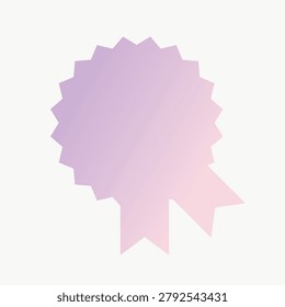 Vector image of a pastel purple award ribbon with a scalloped edge and two tails on a white background.