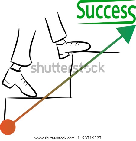 Vector Image Path Success Sketch Black Vector De Stock