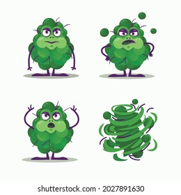 Vector image of pathogens, pests. It can be bacteria, viruses, monsters, parasites or a disease. It can also be a comic image of children's whims, fears. A cartoon vector character.