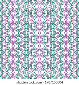 Vector image of a pattern of decorative hearts in the form of a lattice