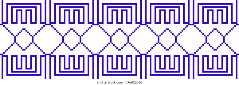 Vector Image. The pattern for seamless texture. Blue colour. For textiles, design, presentations. pixel design