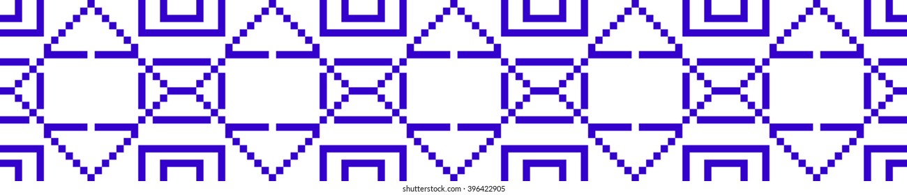 Vector Image. The pattern for seamless texture. Blue colour. embroidery pattern. For okontovka textiles, design, presentations. pixel design