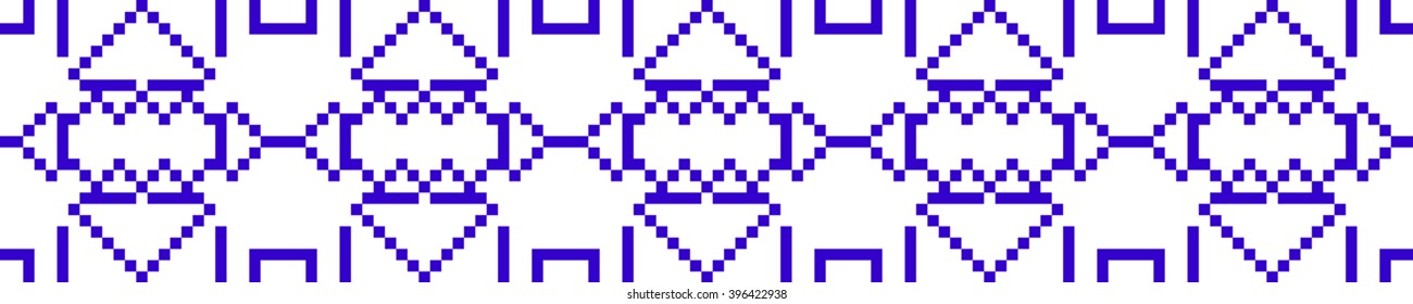 Vector Image. The pattern for seamless texture. Blue colour. embroidery pattern. For okontovka textiles, design, presentations. pixel design