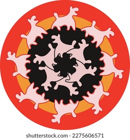 
Vector image with patterns arranged radially
