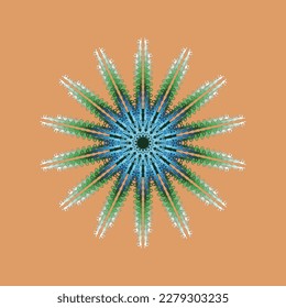 
Vector image with patterns arranged radially