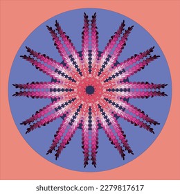 
Vector image with patterns arranged radially