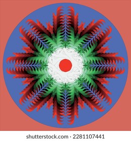
Vector image with patterns arranged radially