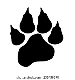 Vector image of paw on a white background.