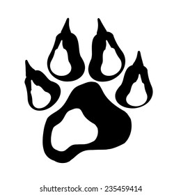 Vector image of paw on a white background.