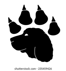 Vector image of paw on a white background.