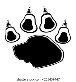 Vector image of paw on a white background.