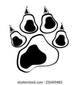 Vector image of paw on a white background.