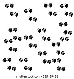 Vector image of paws on a white background.