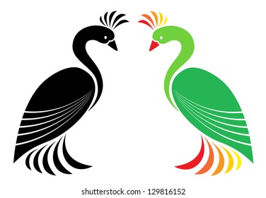 Vector image of peacock on a white background.
