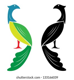 Vector image of peacock on a white background.