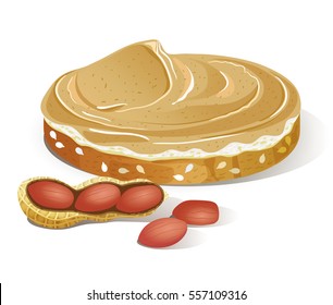 Vector image of a peanut butter sandwich