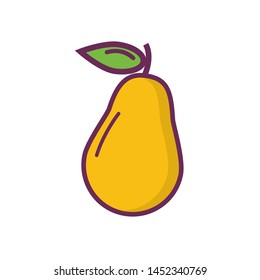 Vector image of pear icons. Colorful cartoon icon.