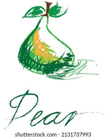 Vector image of a pear on a white background