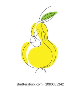 Vector Image Pear One Line Drawing Stock Vector (Royalty Free ...