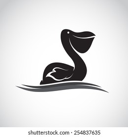 Vector image of an pelican on white background